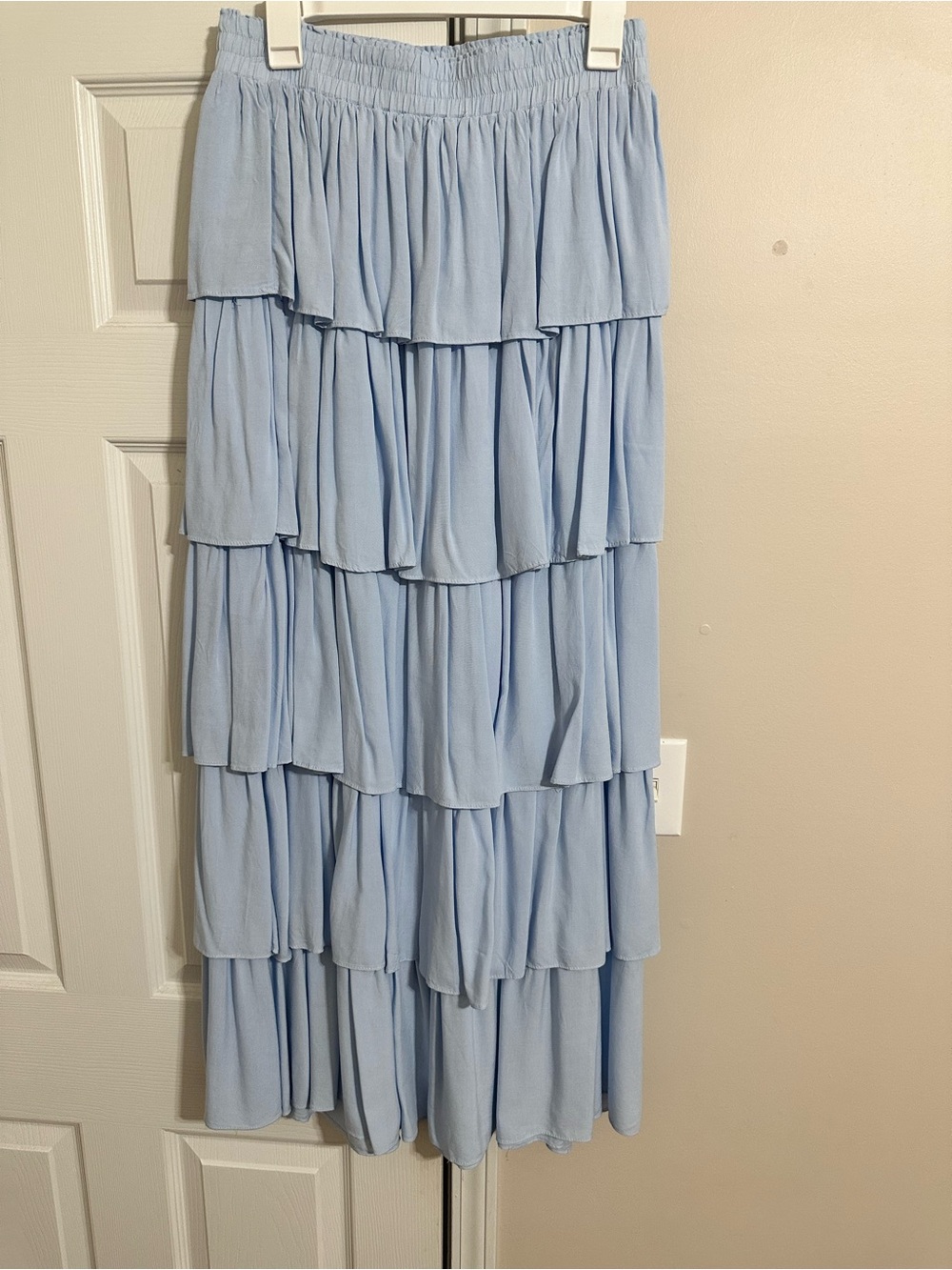 Versona Light Blue Tiered Maxi Skirt - Casual Women's Skirt